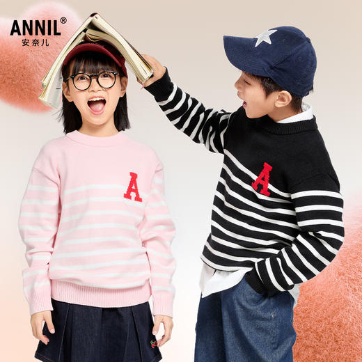男童女童圆领毛衫冬季新款安奈儿童装EM444560 商品图1