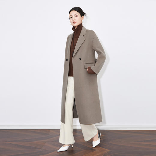 【高货wl】全新升级【铂金会员661/天猫899/差价238】(20435) 洛诗琳秋冬100%羊毛双面呢翻领中长款时尚减龄显瘦大衣 商品图3