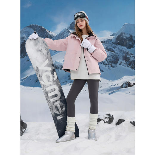 三彩2024冬季新款极寒鹅绒冲锋衣三防连帽白鹅绒外套户外工装女M 商品图2