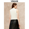 VIMAGE纬漫纪气质小立领无袖修身百搭纯色背心上衣秋季新款V2213835 商品缩略图4