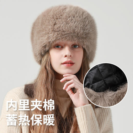 帽子女秋冬季新款棉帽保暖蒙古帽显脸小百搭护耳东北水桶毛绒盆帽学生潮流百搭新款旅游必备小红书推荐 商品图1