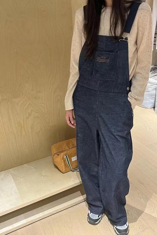 HAYES 绒感单宁色背带裤 19028 商品图0