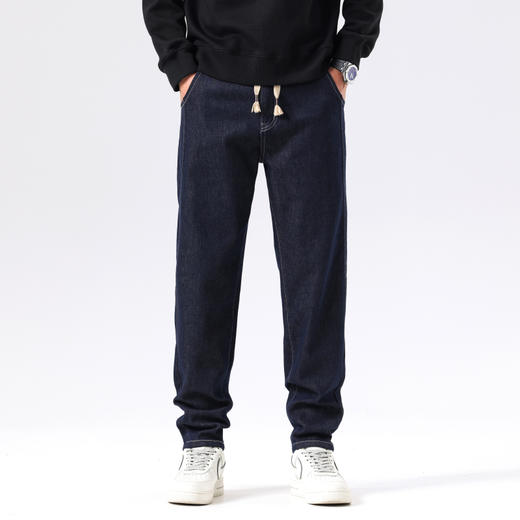 【新款DQ】大依优型大码直筒松紧腰牛仔裤长裤男舒适休闲简约百搭加肥加大男装潮款 商品图6