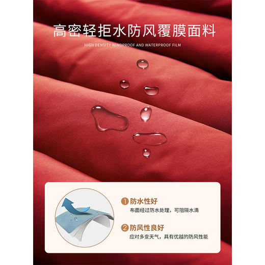 【年终特卖】熙世界红色羽绒棉服女中长款冬2025新款仿兔毛翻领保暖棉衣外套 商品图3