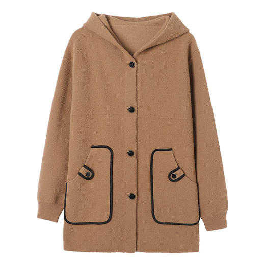 CC-10-5757气质小个子双面尼大衣女中长款2024年新款秋冬时尚宽松毛呢外套 商品图4