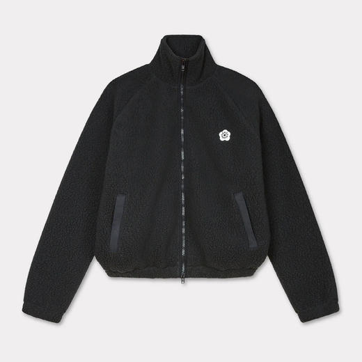 KENZO 高田贤三 男士小海棠花刺绣徽标摇粒绒夹克外套 黑色 FE65 SW211 4FC 99J 商品图0