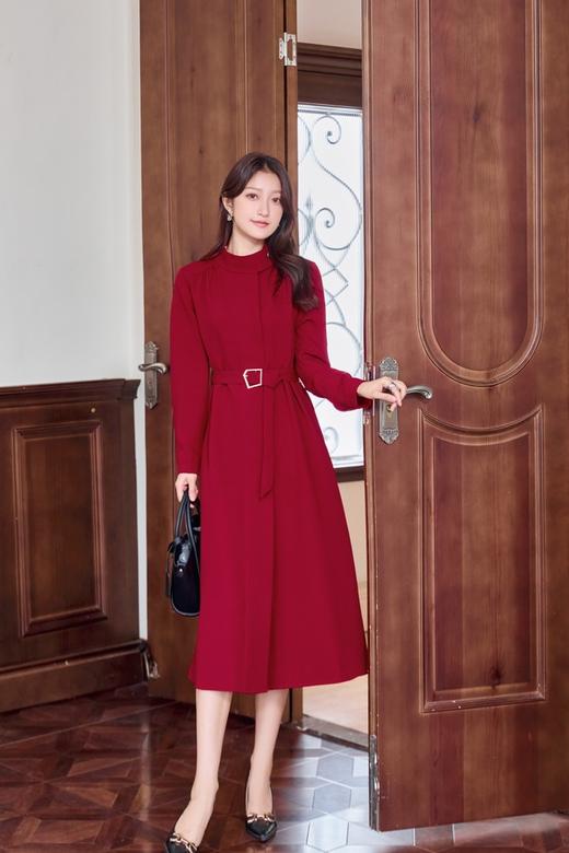 Le Malene 红色收腰风衣式连衣裙 19040 商品图0