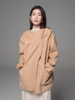 LIYIHAN 24冬绵羊毛不规则结构翻领短款大衣腰带高级复古设计感 商品缩略图0