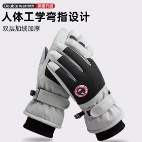 滑雪手套冬季加绒加厚可触屏保暖登山防水手套户外骑行电瓶车手套