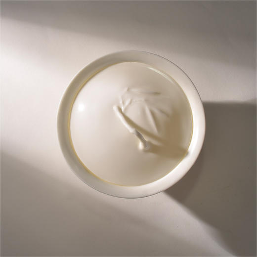 清风盖碗 手工超薄胎 摹古白瓷 竹叶浮雕 温文尔雅（顺丰/德邦发货） 商品图2