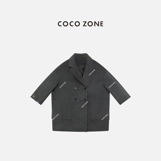 COCO ZONE 秋冬西装领中长款毛呢外套长袖上衣CC2C2248 商品图0