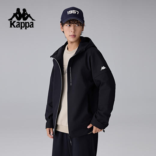 Kappa卡帕背靠背秋冬款防泼水运动上衣软壳防风衣加绒保暖外套男K0E72FJ43 商品图2