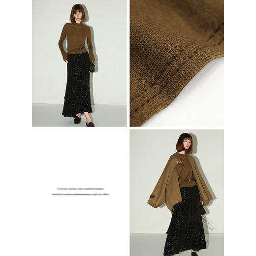 COCOBELLA[72支3股100%水溶羊毛]细腻针织衫打底毛衣MZ3117-2 商品图3