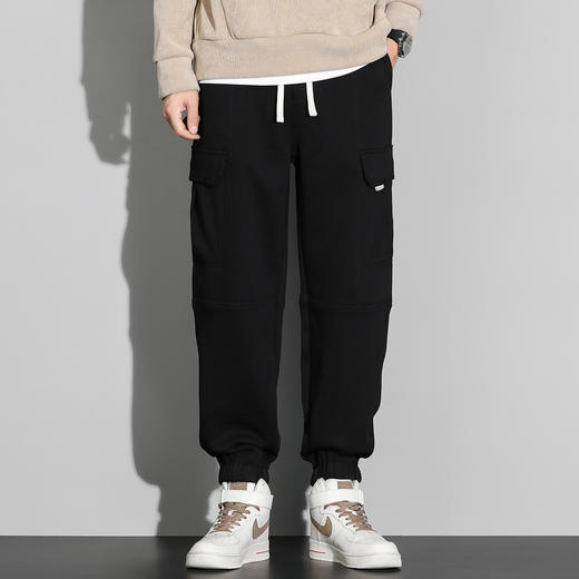 【新款DQ】大依优型大码束脚工装裤休闲长裤男舒适休闲简约百搭加肥加大男装潮款 商品图1