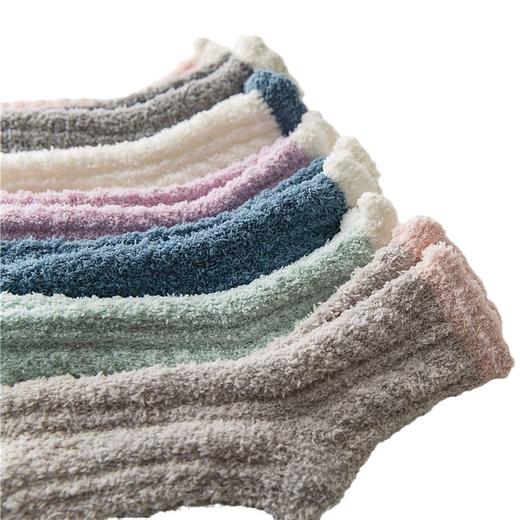 【软软萌萌，加厚珊瑚绒中筒袜】秋冬季软糯珊瑚绒袜子，比棉质更柔软更舒适，减少刺激中筒家居加绒加厚产后月子袜毛绒地板袜 商品图4