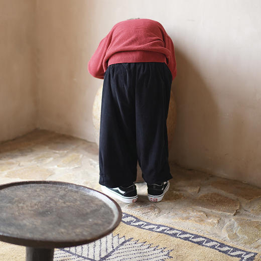 【东济堂衣养】原创中性灯芯绒气球裤男童女童保暖  黑色灯芯绒气球裤 商品图3