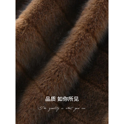 COCOBELLA中古风仿貂绒横排工艺环保皮草外套御寒大衣FU3005 商品图5