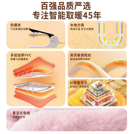 康佳（KONKA）电热暖手袋/暖手宝 KH2408 水晶超柔双插连体款-粉色 商品图1