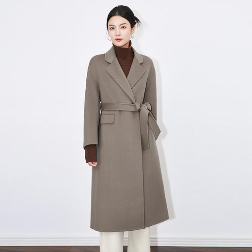 【高货wl】全新升级【铂金会员661/天猫899/差价238】(20435) 洛诗琳秋冬100%羊毛双面呢翻领中长款时尚减龄显瘦大衣 商品图2