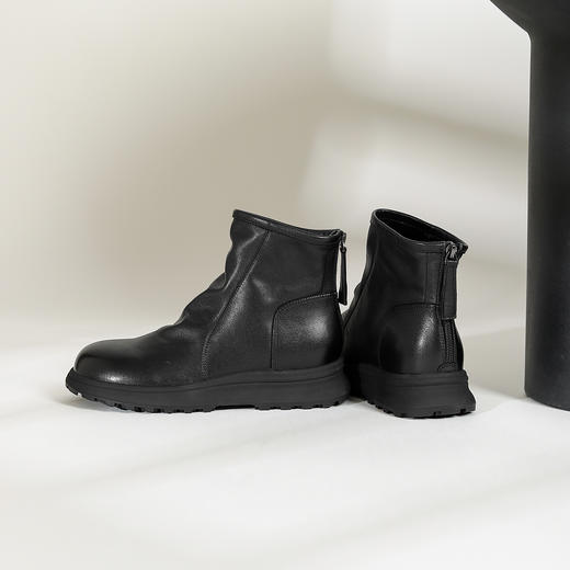 Safiya/索菲娅2024秋冬 圆头牛皮英伦休闲软底平底短靴 SF44116207 商品图4