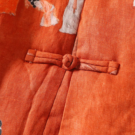 GYH 1801复古夹棉加厚棉服中式撞色盘扣对襟棉衣外套 商品图4