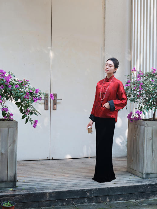 盛唐牡丹| 双面穿冠乐绉夹棉外套 商品图7