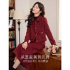 【1件75折】熙世界红色小香风套装秋冬新款高级感粗花呢短外套半身裙两件套 商品缩略图1