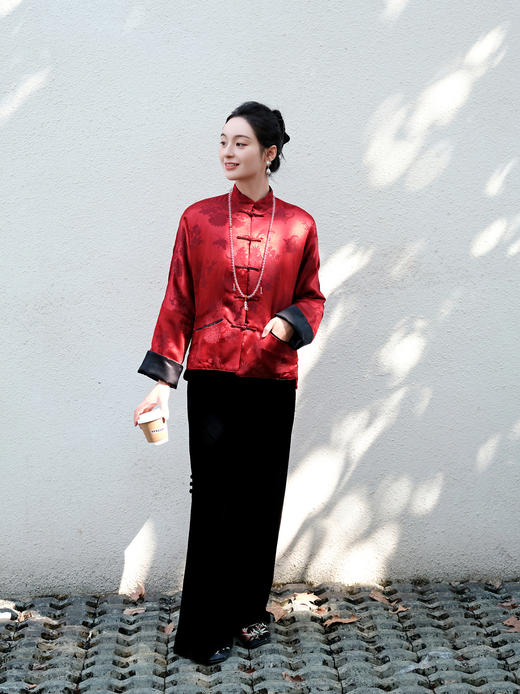 盛唐牡丹| 双面穿冠乐绉夹棉外套 商品图9