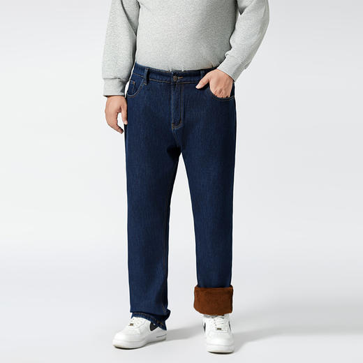 【加绒】【特大码】【新款DMR】大依优型大码男装牛仔裤加肥加大号宽松长裤舒适直筒胖子裤子 商品图1