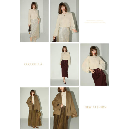 【专属秒杀】COCOBELLA[气质名媛风]手工压褶木耳边衬衫冬飘带衬衣SR7062 商品图3