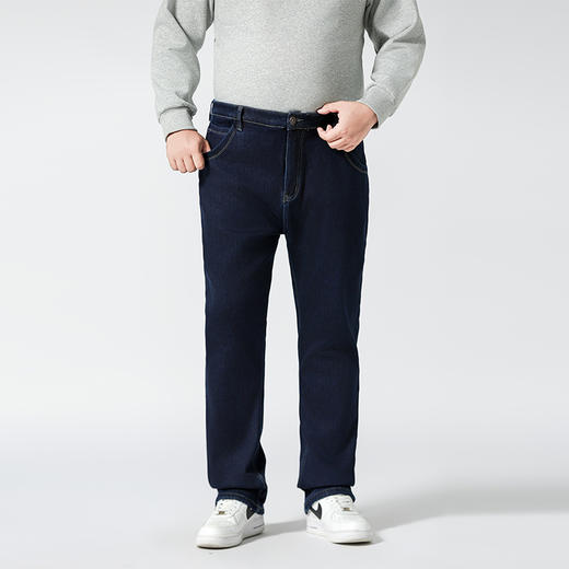 【加绒】【特大码】【新款DMR】大依优型大码男装牛仔裤加肥加大号宽松长裤舒适直筒胖子裤子 商品图2