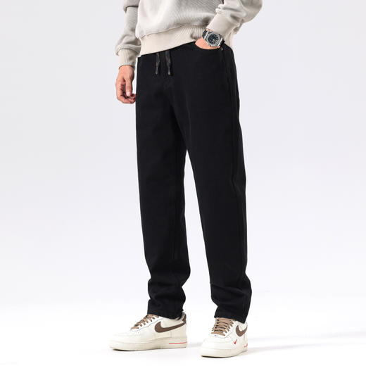 【新款DQ】大依优型大码直筒松紧腰牛仔裤长裤男舒适休闲简约百搭加肥加大男装潮款 商品图2