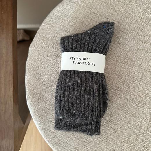 【一秒蓄热，点子纱羊驼袜】点子纱加厚保暖羊驼米羊毛袜子，手感软糯不臃肿不勒脚，中筒袜混色日系加厚外穿秋冬季长筒袜QQ 商品图11