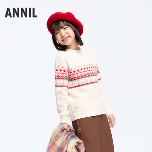 女童费尔岛提花毛衣冬季新款安奈儿童装实体店同款AG444627 商品图2