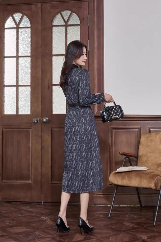 Le Malene 系带单排扣拼色连衣裙 19047 商品图3