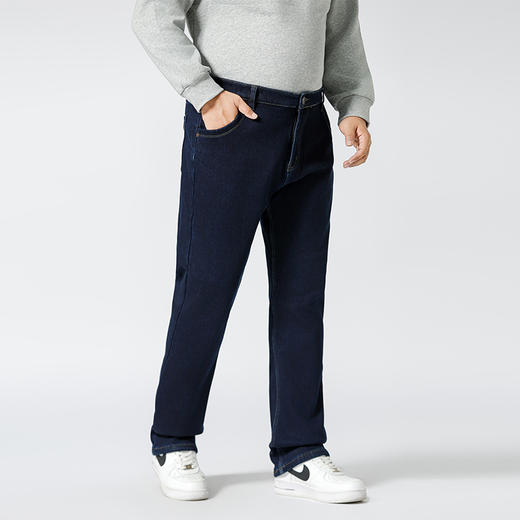 【加绒】【特大码】【新款DMR】大依优型大码男装牛仔裤加肥加大号宽松长裤舒适直筒胖子裤子 商品图3