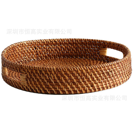 【橙色】娜家高品质藤编茶盘 商品图4