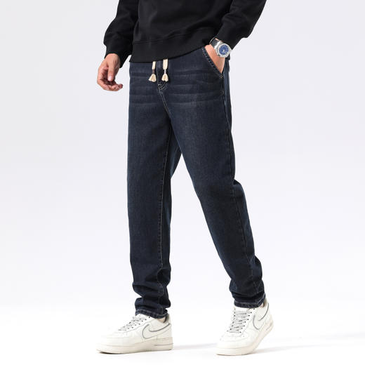 【新款DQ】大依优型大码直筒松紧腰牛仔裤长裤男舒适休闲简约百搭加肥加大男装潮款 商品图3