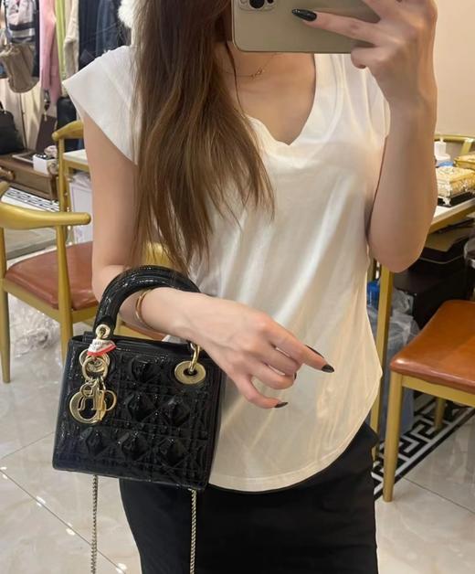 迪家|戴妃3格4格漆皮 黑色|（HH） 商品图3