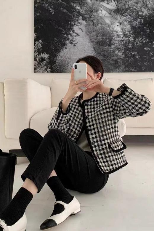 Le Malene 气质小香圆领格外套 13568 商品图1