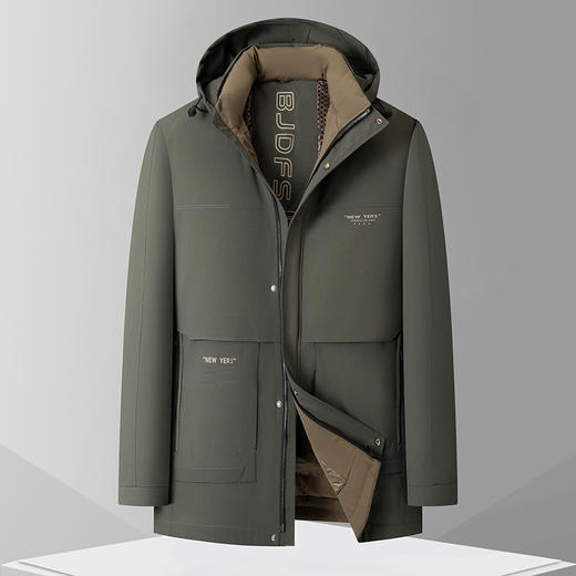 【可拆卸帽】【新款DPS】大依优型大码羽绒服鸭绒夹克外套加肥加大肥佬休闲商务上衣男士胖子 商品图0