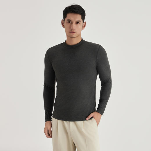 weyo秋冬男女同款色纺腈纶半高领上衣保暖打底T恤A17303、B17303 商品图5