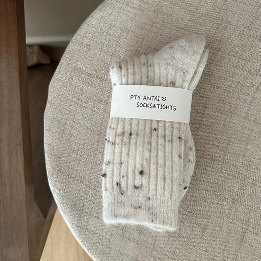 【一秒蓄热，点子纱羊驼袜】点子纱加厚保暖羊驼米羊毛袜子，手感软糯不臃肿不勒脚，中筒袜混色日系加厚外穿秋冬季长筒袜QQ 商品图7