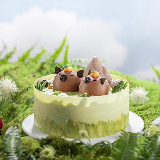 【水豚物语】森林童话蛋糕 手工水豚动物造型 抹茶巧克力夹心牛奶布丁新鲜现做 商品图0
