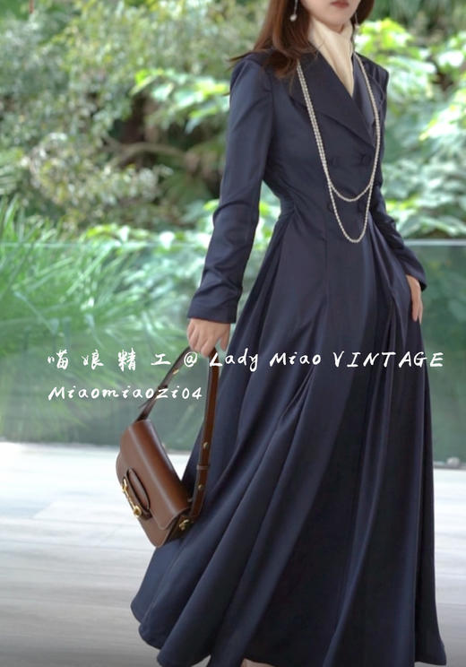 #1411【复团】喵娘精工@1411_M63《伦敦旧事》复古优雅霍格沃茨风格大摆风衣裙 商品图10