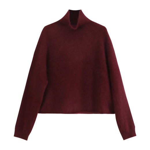 玳莎高领狐狸绒毛衣女秋新款厚款保暖插肩袖上衣套头针织衫  ED33314 商品图4