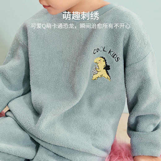 都市丽人秋冬睡衣童装菠萝绒套装家居服杨梅绒长袖长裤套装VH1201 商品图4