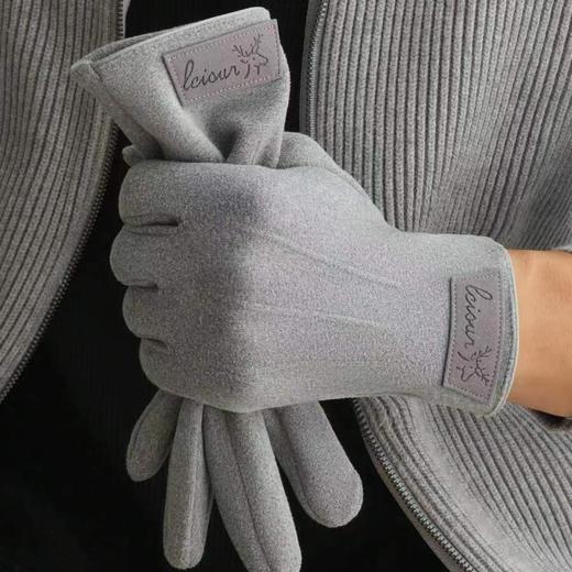 男士德绒手套防风保暖触屏手套开车骑行触屏冬季保暖加厚加绒 商品图2