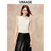VIMAGE纬漫纪气质小立领无袖修身百搭纯色背心上衣秋季新款V2213835 商品缩略图5