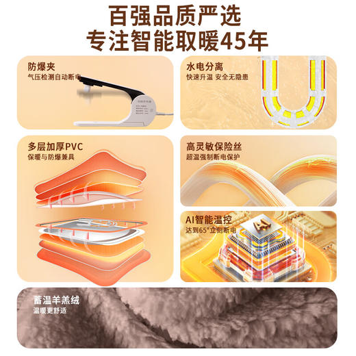 康佳 电热暖手袋暖手宝 KH2415 羊羔毛可拆套袋款-卡棕色 商品图8